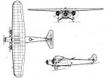 Samolot bombowy Fokker F-VIIb/3m, rysunek w trzech rzutach. (Źródło: via Sławomir Kin).