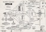 Gloster ”Javelin”, plany modelarskie. (Źródło: Modelarz nr 8/1960).