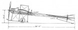 Samolot Hanriot z 1910 r., rzut z boku. (Źródło: Flight, December, 3, 1910). 
