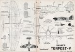 Hawker ”Tempest” Mk. V, plany modelarskie. (Źródło: Modelarz nr 4/1962).