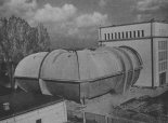 Tunel aerodynamiczny w  Instytucie  Lotnictwa w Warszawie. (Źródło: Skrzydlata Polska nr 36-37/ 1957).