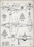 Jakowlew Jak-3, plany modelarskie. (Źródło: Modelarz nr 7/1969).