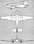 Jakowlew Jak-16, rysunek w trzech rzutach. (Źródło: archiwum).