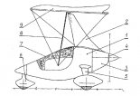 Rysunek patentowy motolotni ”Szaman”. (Źródło: ”Biuletyn Urzędu Patentowego” nr 6/1998.).