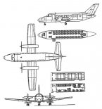 Wersja PZL M19.2 dla 32 pasażerów. (Źródło: ze zbiorów Józefa Oleksiaka).