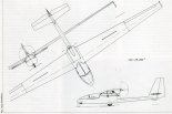 SZD-46 ”Ogar 2” w wersji O22, rysunek w rzutach. (Źródło: Przegląd Lotniczy Aviation Revue nr 10/1999).