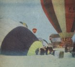 Balon Canon (pierwszy z lewej) na starcie IV Mistrzostw Świata Balonów na Ogrzane Powietrze w Upsalli, styczeń 1979 r. (Źródło: Skrzydlata Polska nr 10/1979).