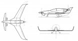 Aeroem ”Małgosia II”, rysunek w trzech rzutach. (Źródło: via Edward Margański).