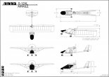 Rans S-12XL ”Airaile”, rysunek w trzech rzutach. (Źródło: Rans S-18 ”Stinger II”, rysunek w trzech rzutach. (Źródło: www.rans.com).).
