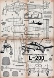 Let L-200 ”Morava”, plany modelarskie. (Źródło: Modelarz nr 6/1958).