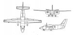 Let L-410UVP ”Turbolet”, rysunek w trzech rzutach. (Źródło: Skrzydlata Polska nr 47/1979).