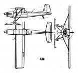 Aero L-60 ”Brigadyr”, rysunek w trzech rzutach. (Źródło: Skrzydlata Polska nr 5/1965).