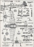 PZL M2, plany modelarskie. (Źródło: Modelarz nr 11/1958).
