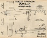RWD-16 ”Osa”, plany modelarskie. (Źródło: Modelarz nr 9/1972).