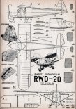 RWD-20, plany modelarskie. (Źródło: Modelarz nr 7/1958).