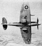 Samolot Supermarine ”Spitfire” Mk.XII w widoku z dołu. (Źródło: archiwum).	