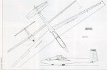 SZD-34 ”Bocian 3”, rysunek w rzutach. (Źródło: Przegląd Lotniczy Aviation Revue nr 10/1999).
