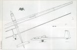 SZD-53, rysunek w rzutach. (Źródło: Przegląd Lotniczy Aviation Revue nr 2/2000).