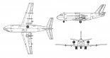 VFW-Fokker 614, rysunek w rzutach. (Źródło: archiwum).