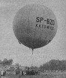 Balon ”Katowice” (SP-BZD) podczas startu. (Źródło: Skrzydlata Polska nr 41/1964).