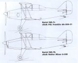 Projekt samolotu akrobacyjnego, wersje Bartel BM-7b i BM-7c. (Źródło: Lotnictwo z szachownicą nr 20).