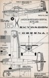 Cessna 185A ”Skywagon” (N1649Z). Schemat malowania samolotu  w służbie polskiego lotnictwa sanitarnego. (Źródło: Modelarz nr 6/1966).