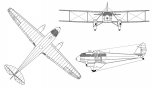 De Havilland DH-89 ”Dragon Rapide”, rysunek w rzutach. (Źródło: archiwum).